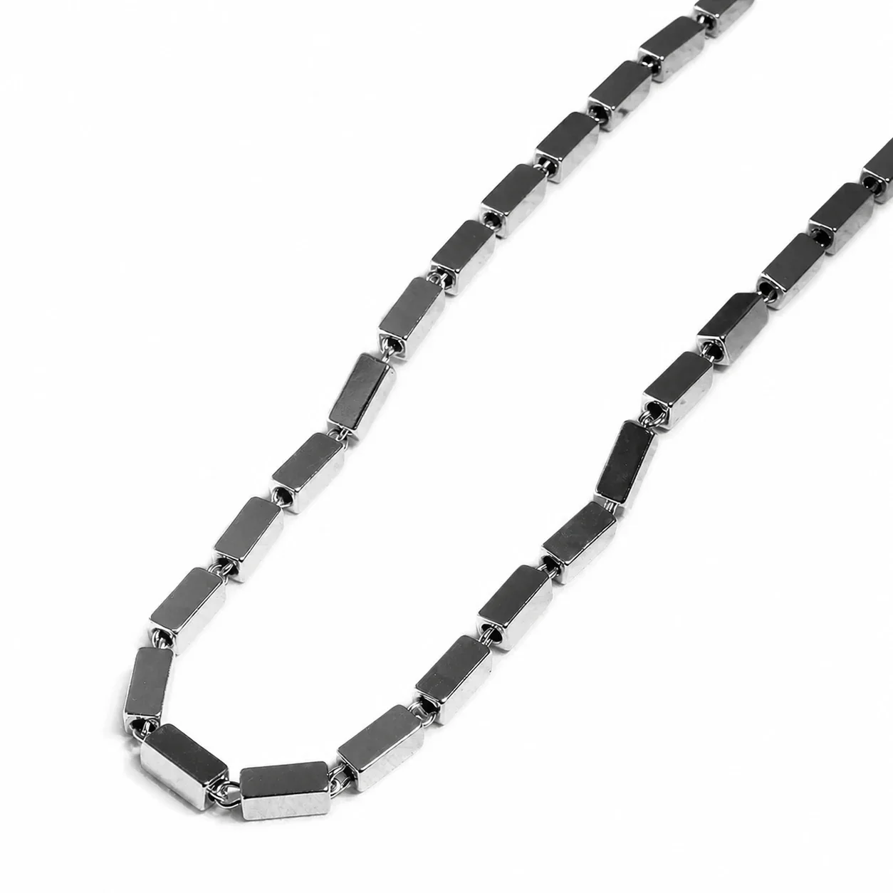 Block Link Jewelry Set Silver PVD 316 Stainless Steel