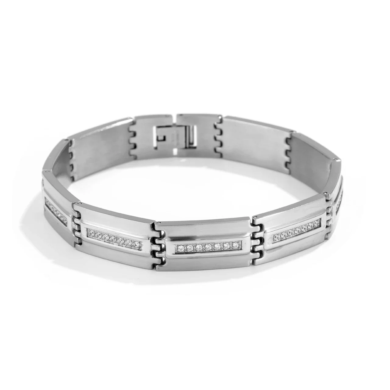 Bold 316 Stainless Steel Micro Pavé Link Bracelet