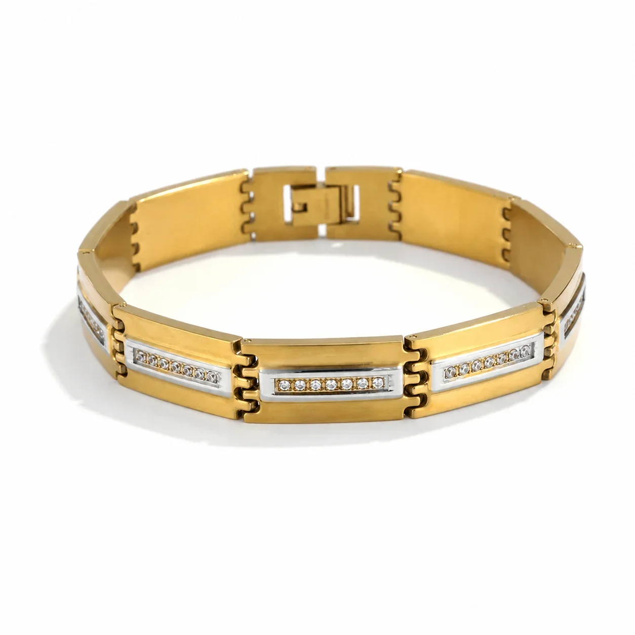 Bold 316 Stainless Steel Micro Pavé Link Bracelet