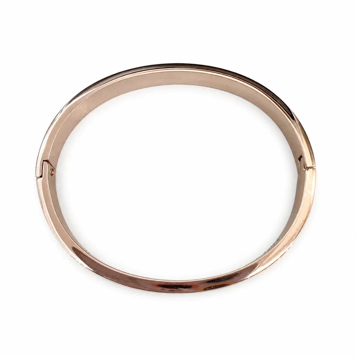 Polished Stainless Steel Screw-Hinge Bangle Bracelet