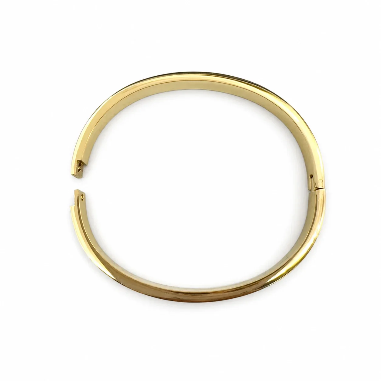 Polished Stainless Steel Screw-Hinge Bangle Bracelet