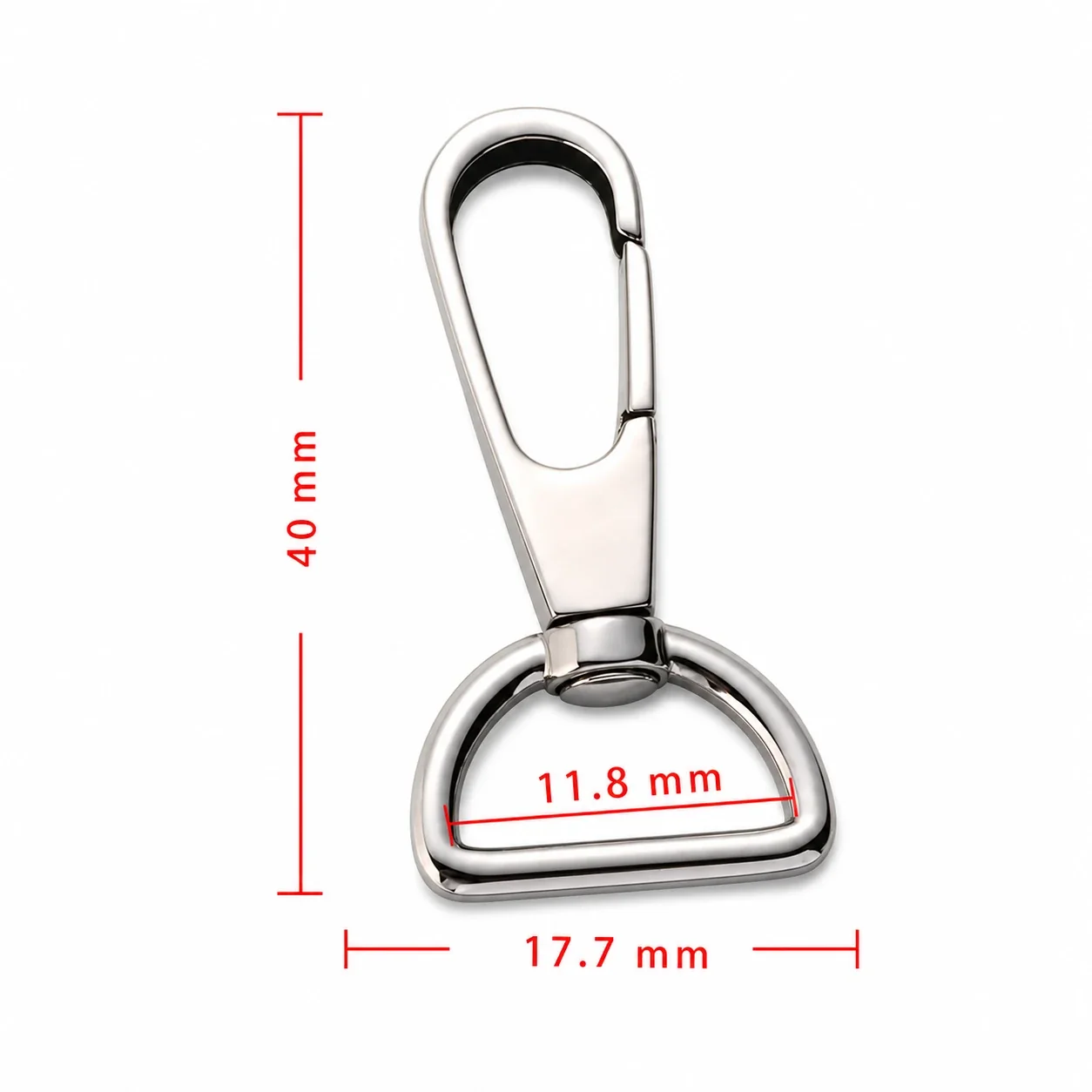 Polished Stainless Steel Swivel Snap Hook Accessory - Silver x . x . mm