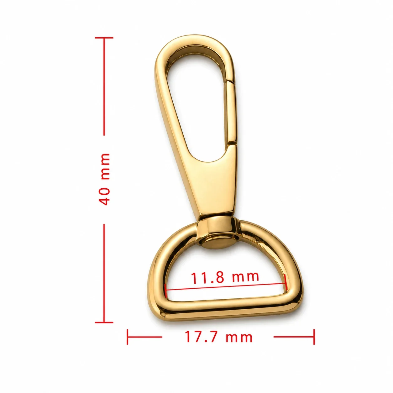Polished Stainless Steel Swivel Snap Hook Accessory - Gold x . x . mm