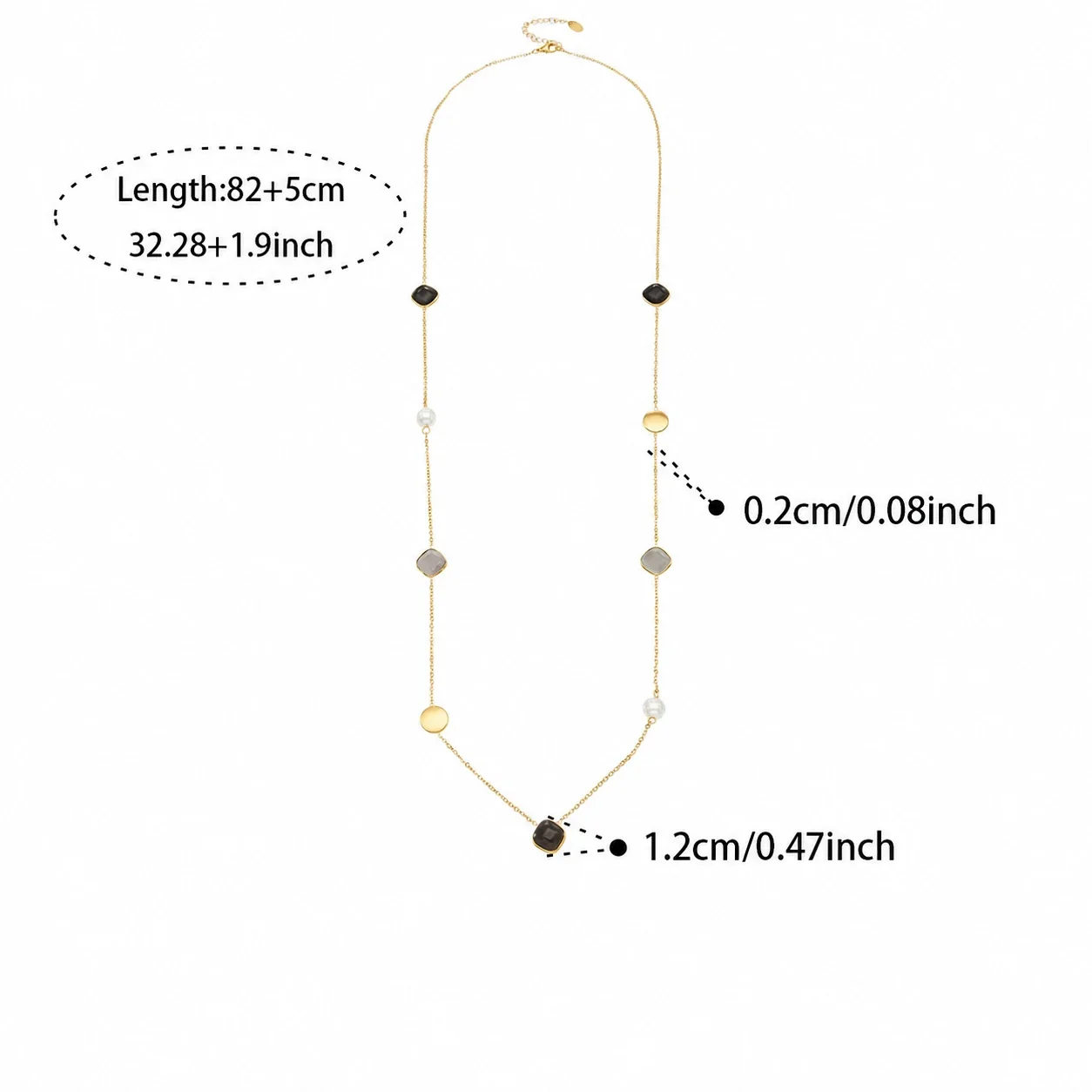 Jewelry Set Cat's-Eye Open Rings, 18K Gold-Plated Steel - Black Cat's-Eye Stone Open - 82+5 cm
