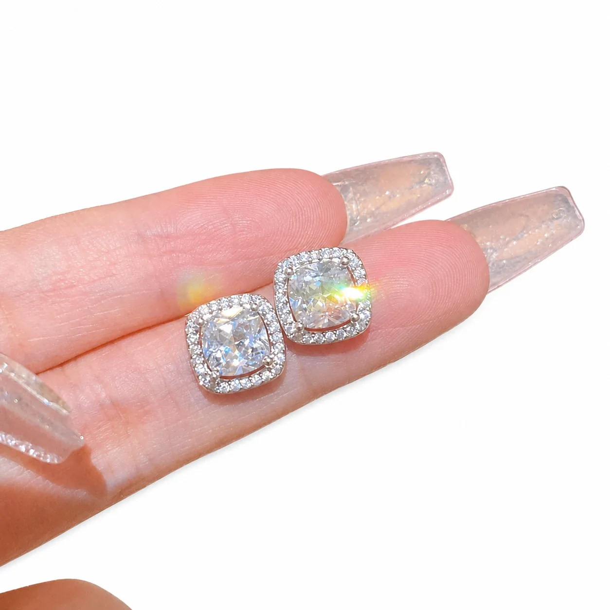 Radiant 316 Stainless Steel Cushion CZ Ear Cuffs