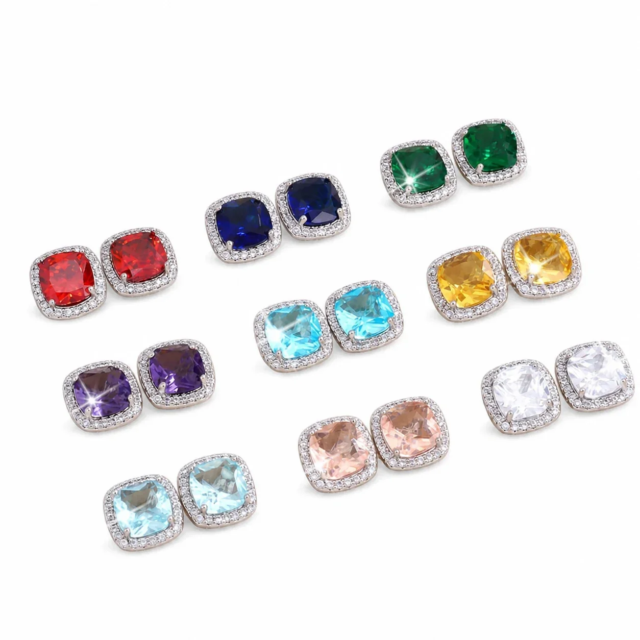 Radiant 316 Stainless Steel Cushion CZ Ear Cuffs