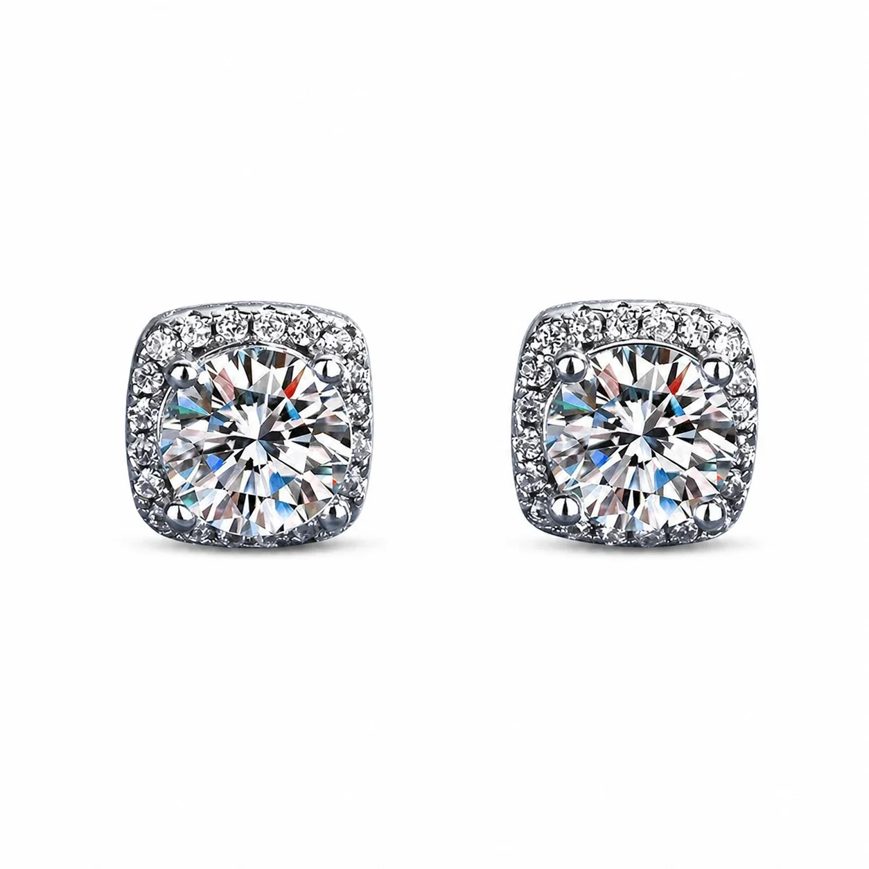 Radiant 316 Stainless Steel Cushion CZ Ear Cuffs