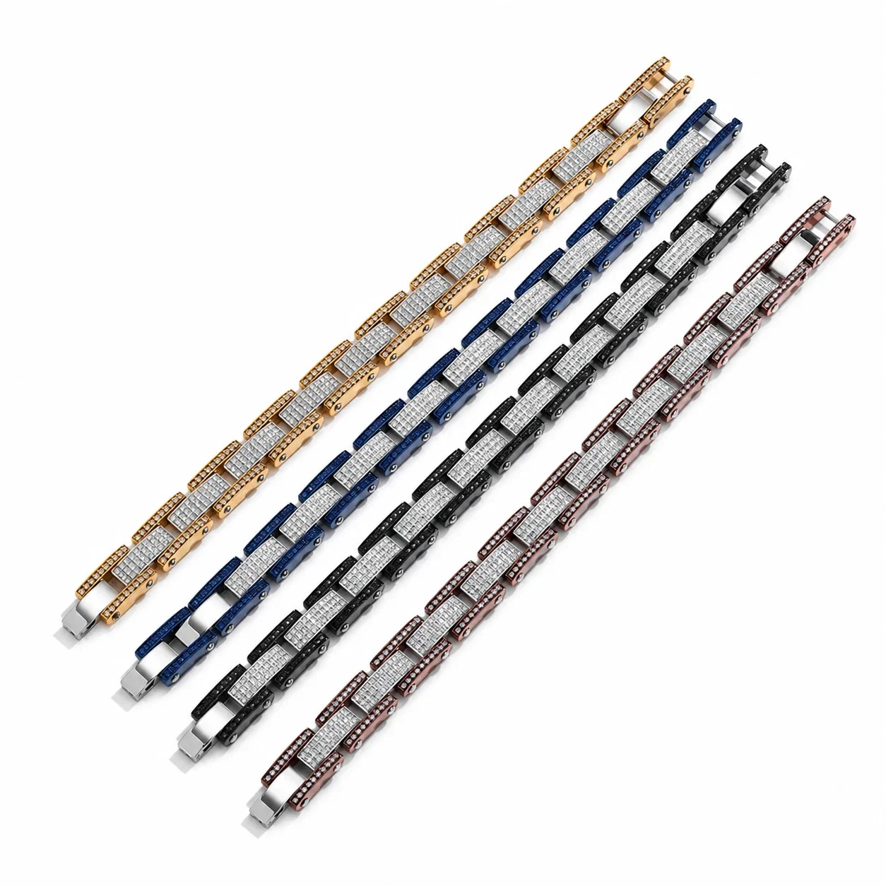 Bold 316 Stainless Steel Pavé Link Bracelet