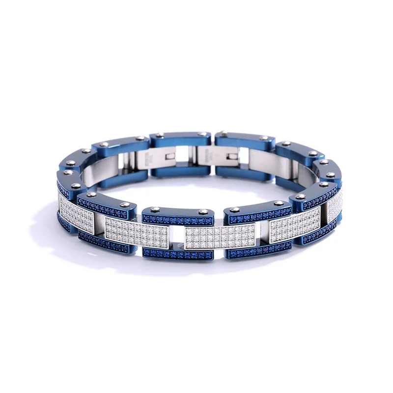 Bold 316 Stainless Steel Pavé Link Bracelet