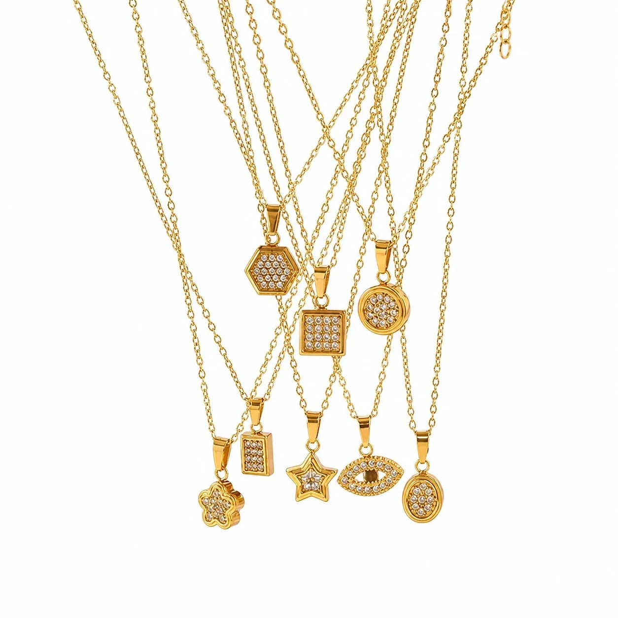 Dainty Stainless Steel Star Pendant Chain Necklace