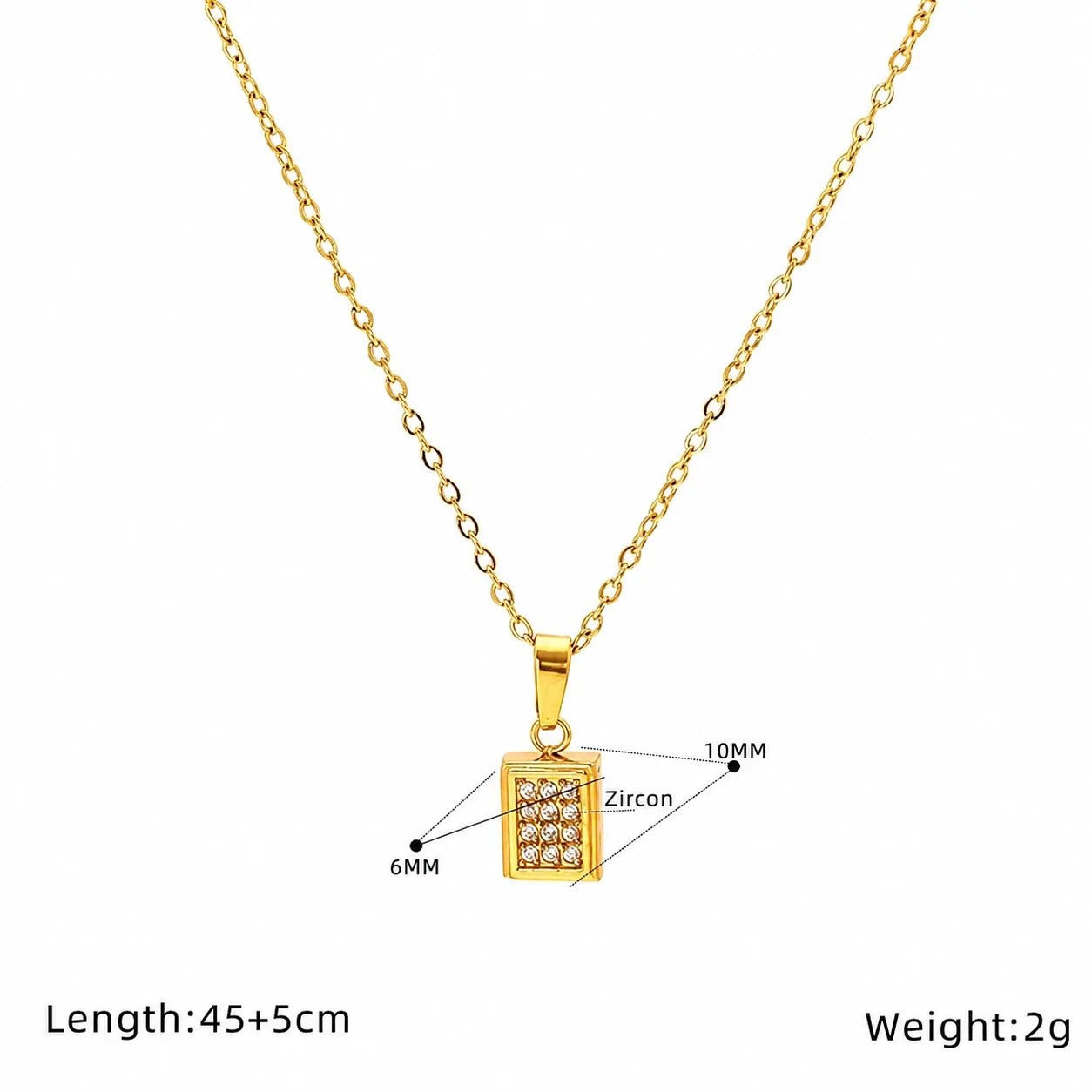 Dainty Stainless Steel Star Pendant Chain Necklace - Gold Star
