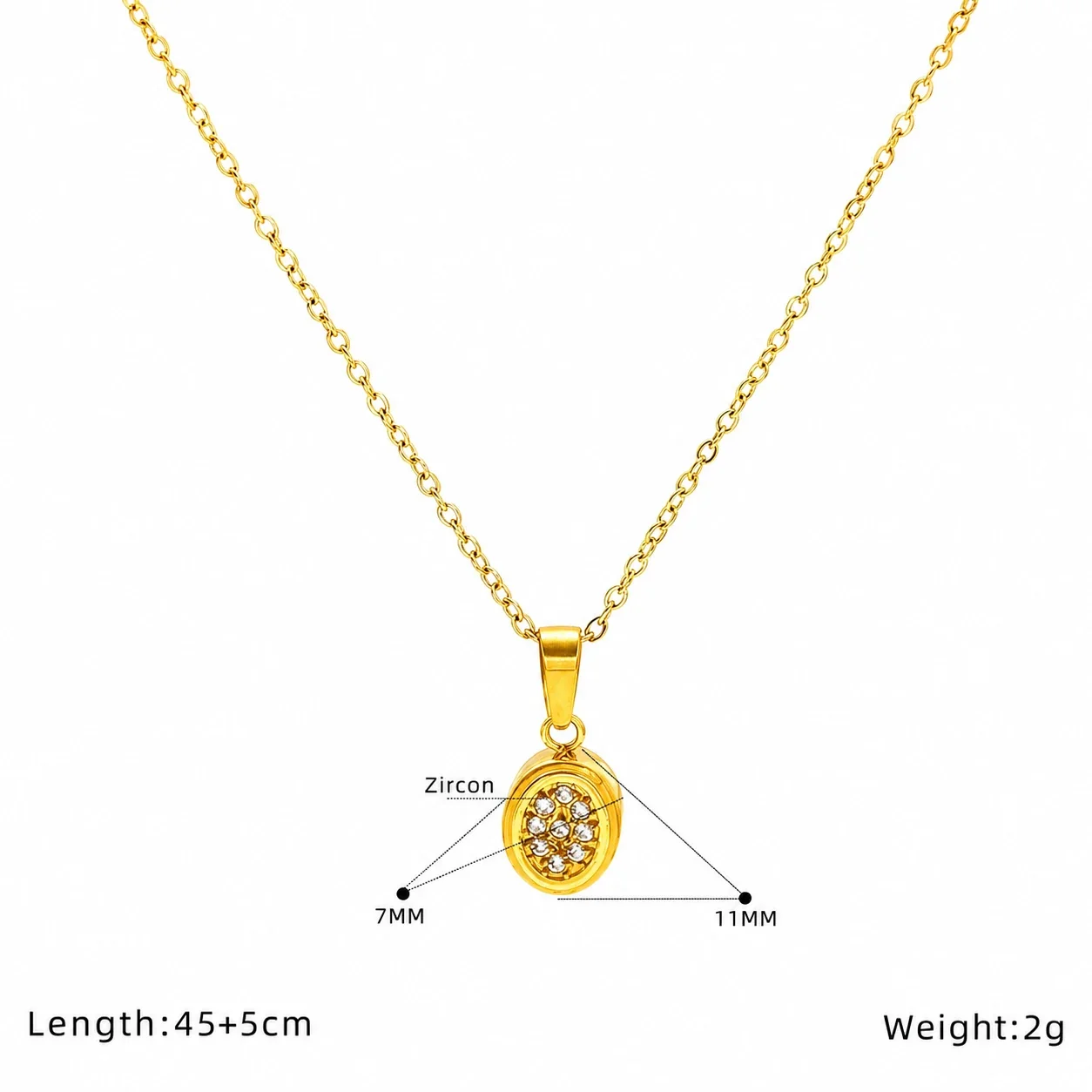 Dainty Stainless Steel Star Pendant Chain Necklace - Gold Round