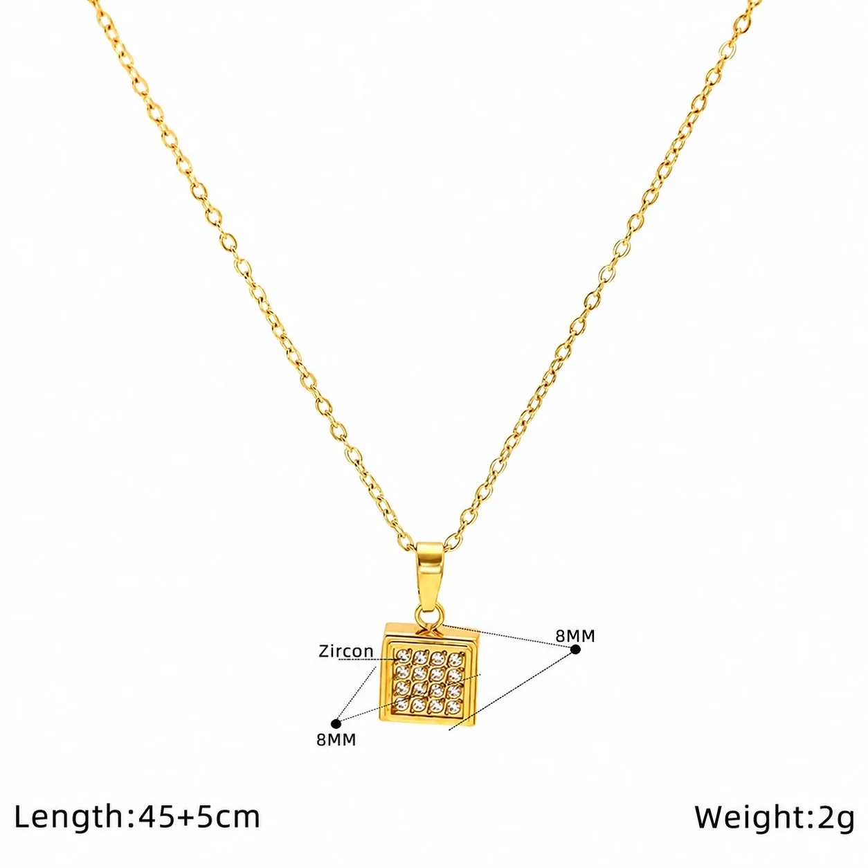 Dainty Stainless Steel Star Pendant Chain Necklace - Gold Oval