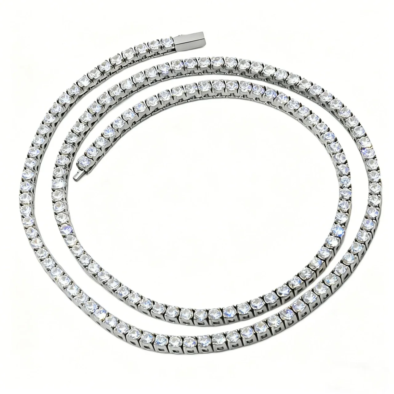 Iced 316 Stainless Steel CZ Tennis Chain Necklace