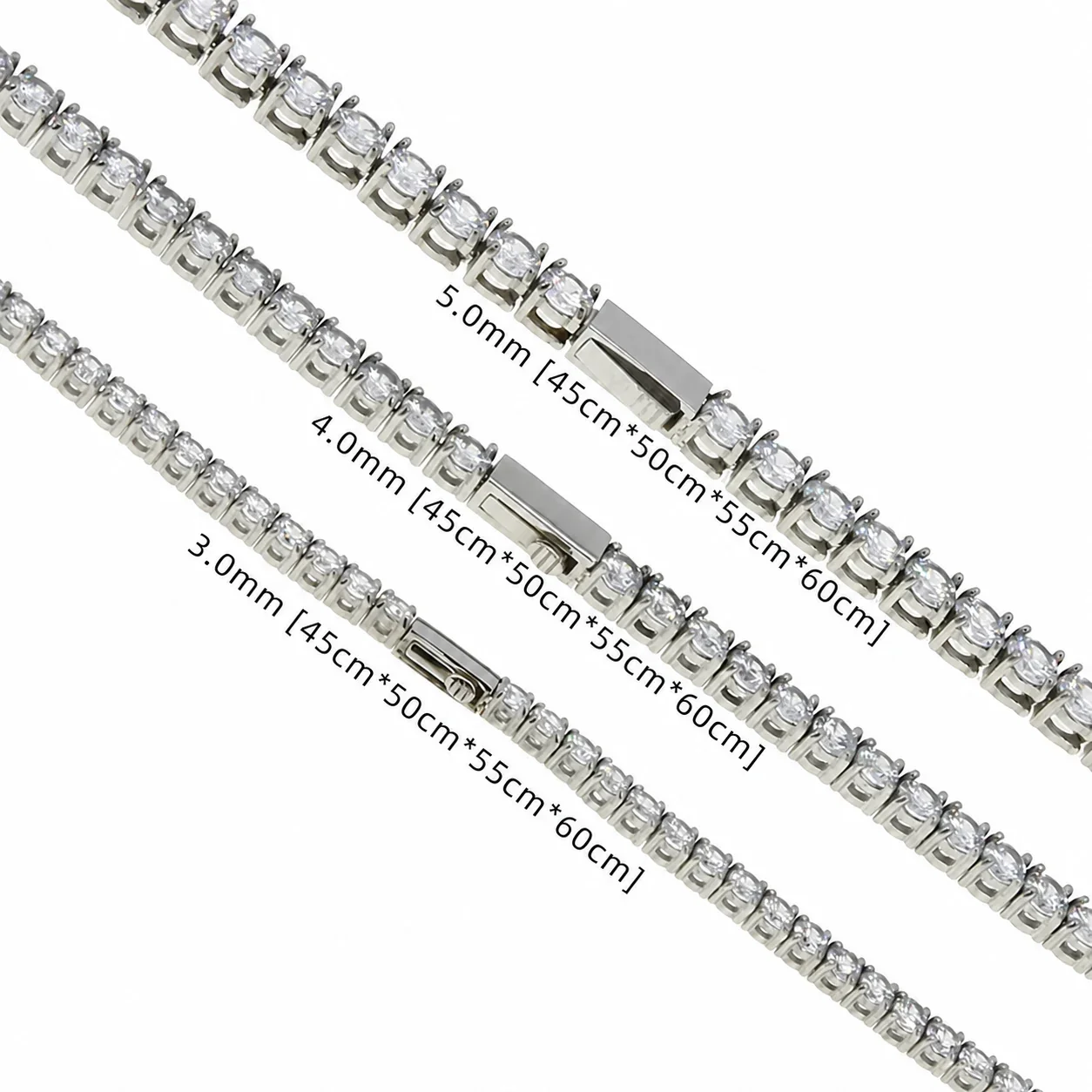 Iced 316 Stainless Steel CZ Tennis Chain Necklace