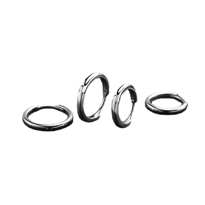 Sleek Stainless Steel Spring Clip U-Hoop Earrings