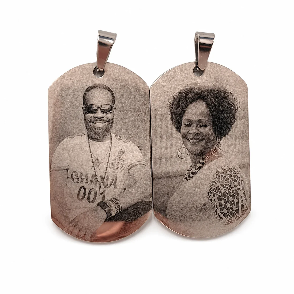 Stainless Steel Dog Tag Necklace with Photo Engraving