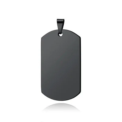 Stainless Steel Dog Tag Necklace with Photo Engraving - Black Only