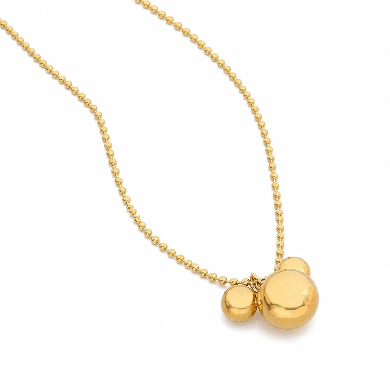 Mauskopf-Kugelanhänger Halskette 316 Edelstahl Gold PVD