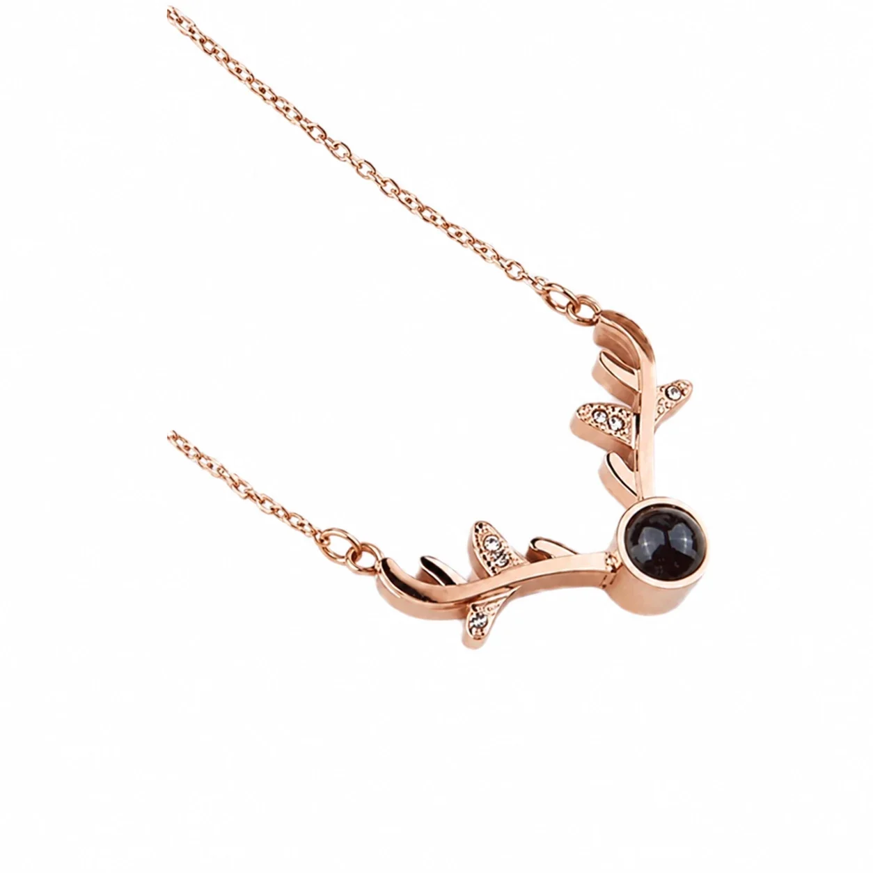 Daisy Pendant Necklace with Eight Petals in 18K Gold-Plated Steel - Deer