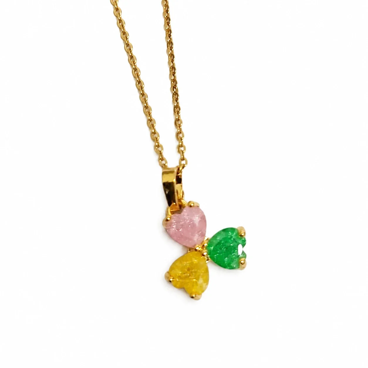 Daisy Pendant Necklace with Eight Petals in 18K Gold-Plated Steel - Jelly