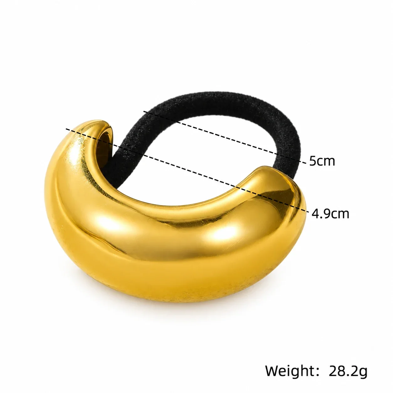 Foto del producto: Hair Tie with Geometric Link Slider in 18K Gold-Plated Steel