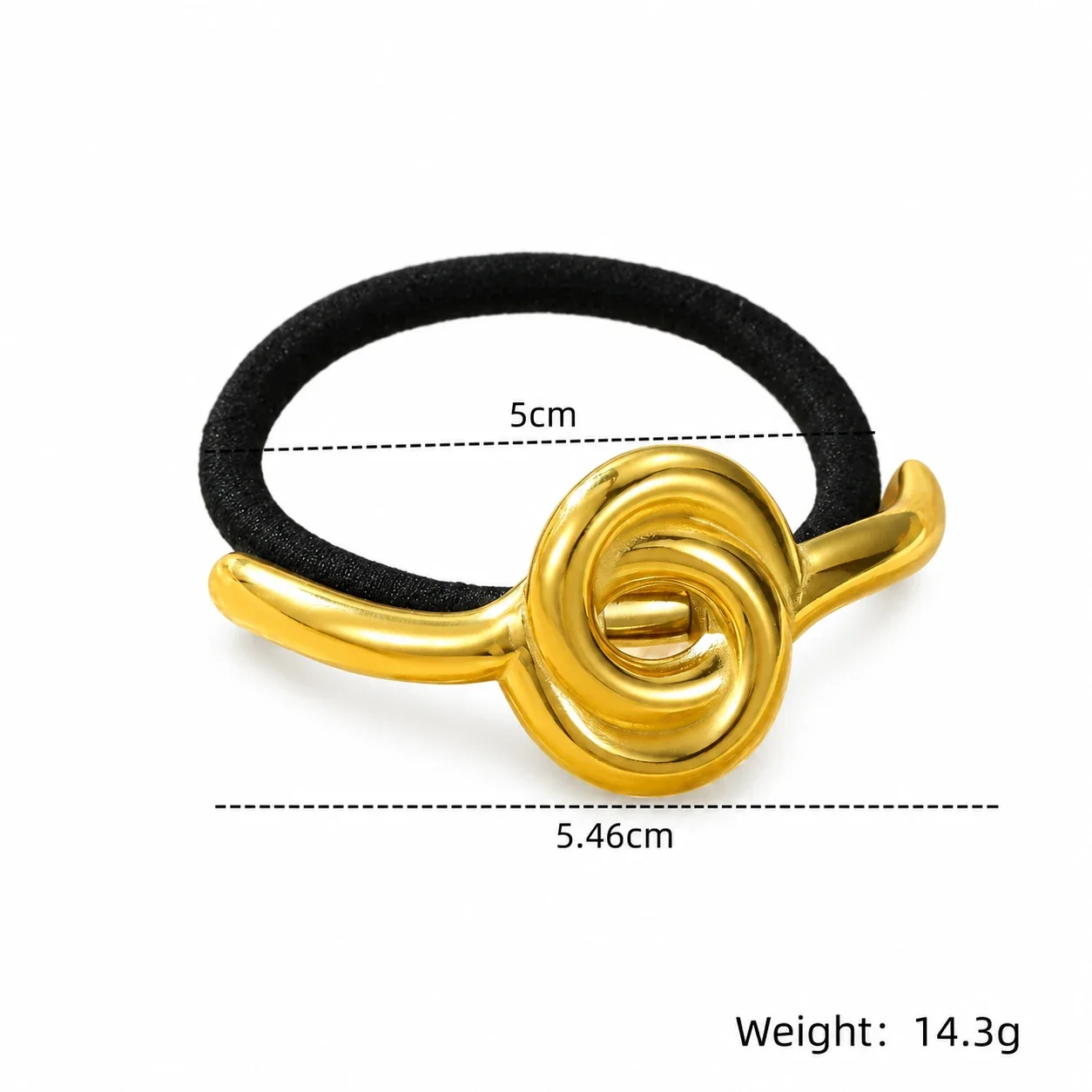 Foto del producto: Hair Tie with Geometric Link Slider in 18K Gold-Plated Steel