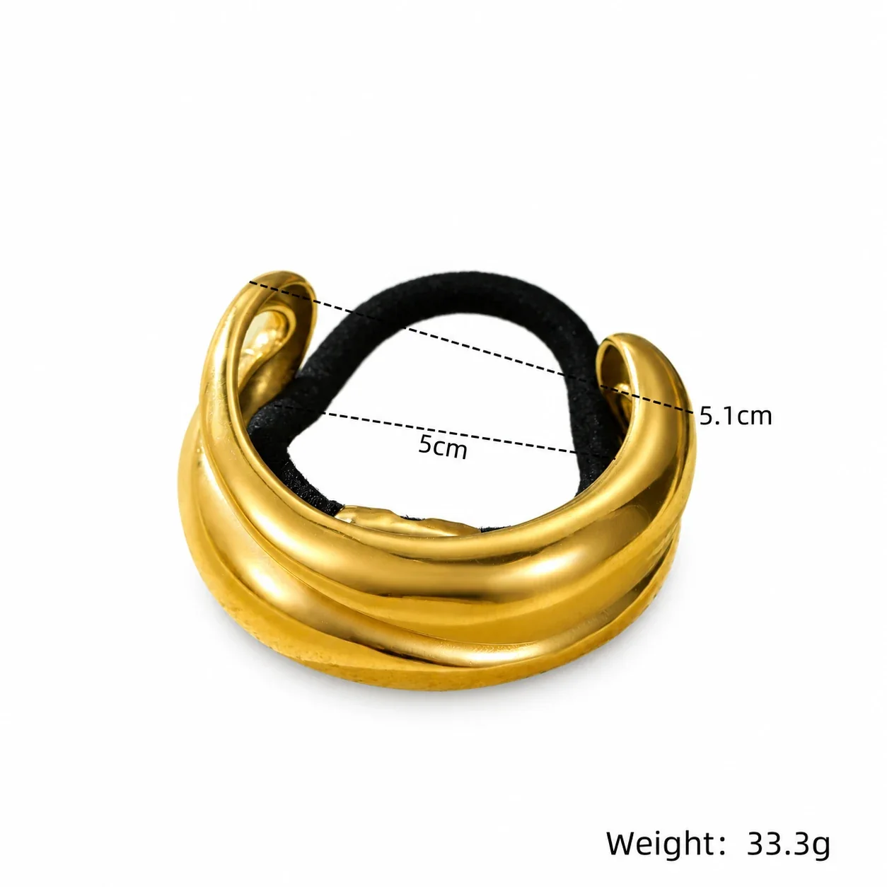 Foto del producto: Hair Tie with Geometric Link Slider in 18K Gold-Plated Steel