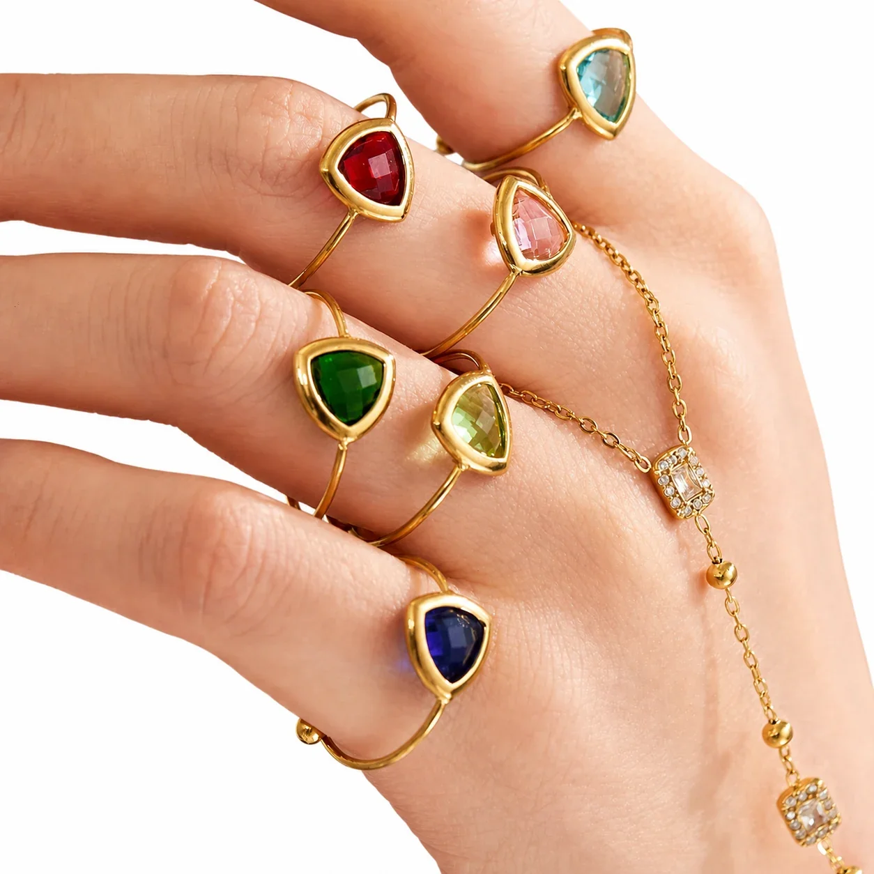 Radiant 316 Stainless Triangle Glass Ring