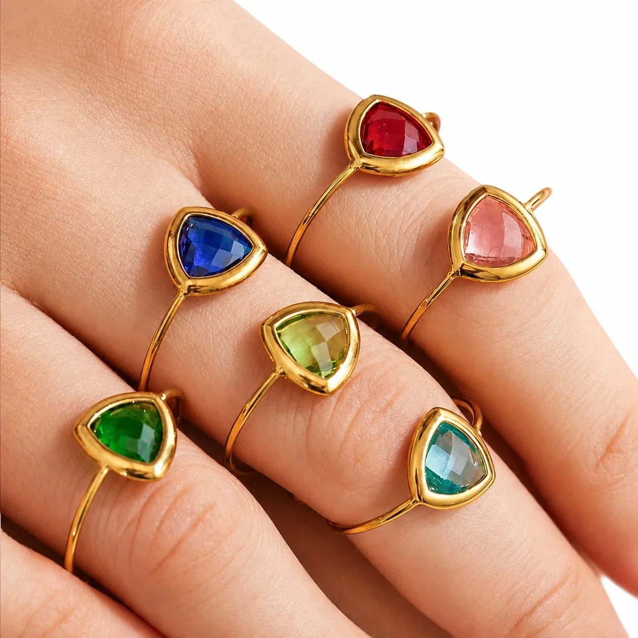 Radiant 316 Stainless Triangle Glass Ring