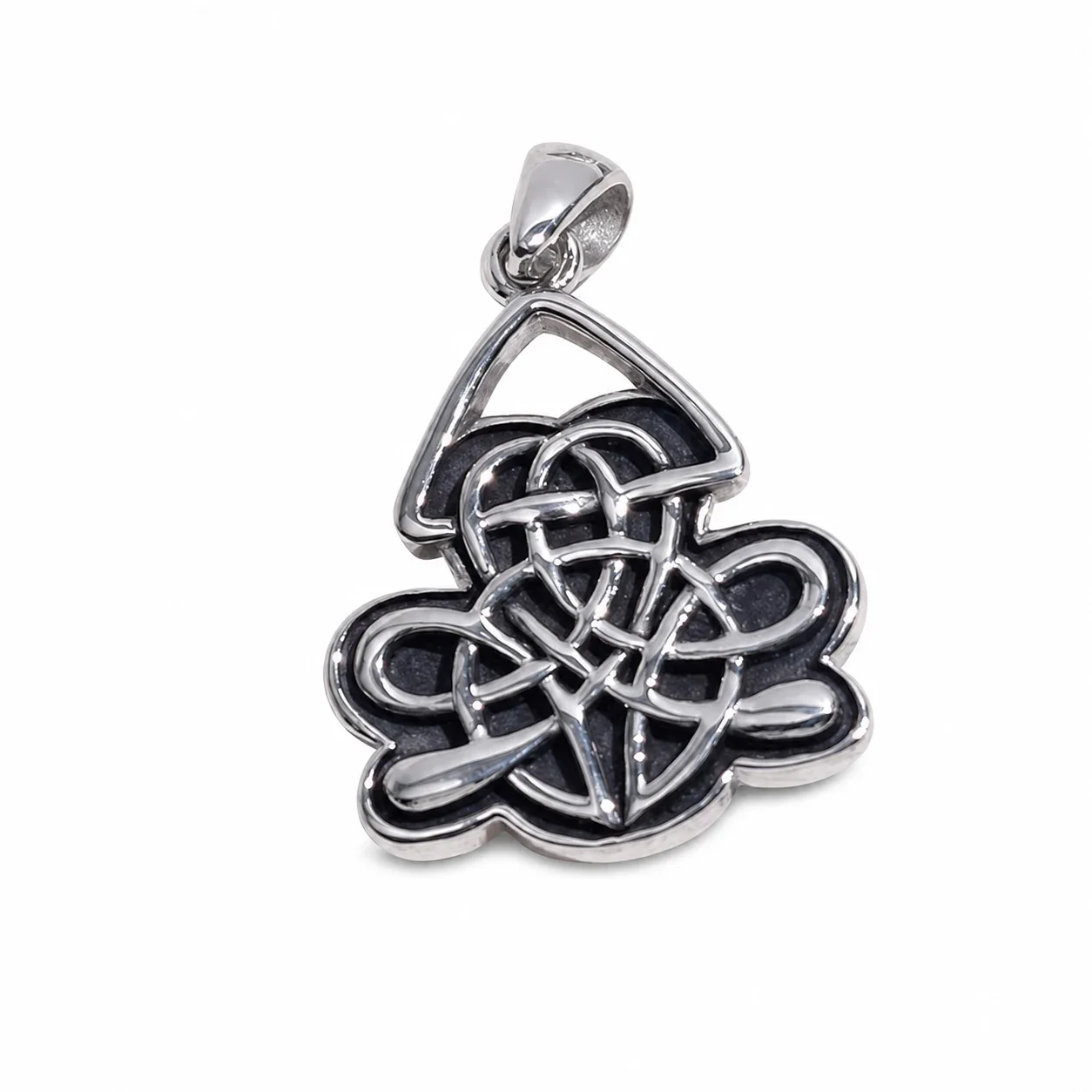 Sculptural 316 Stainless Steel Celtic Knot Pendant