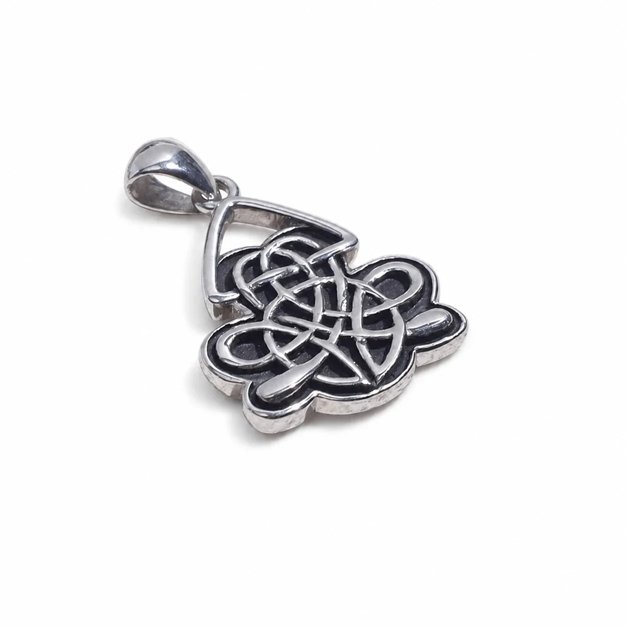 Sculptural 316 Stainless Steel Celtic Knot Pendant
