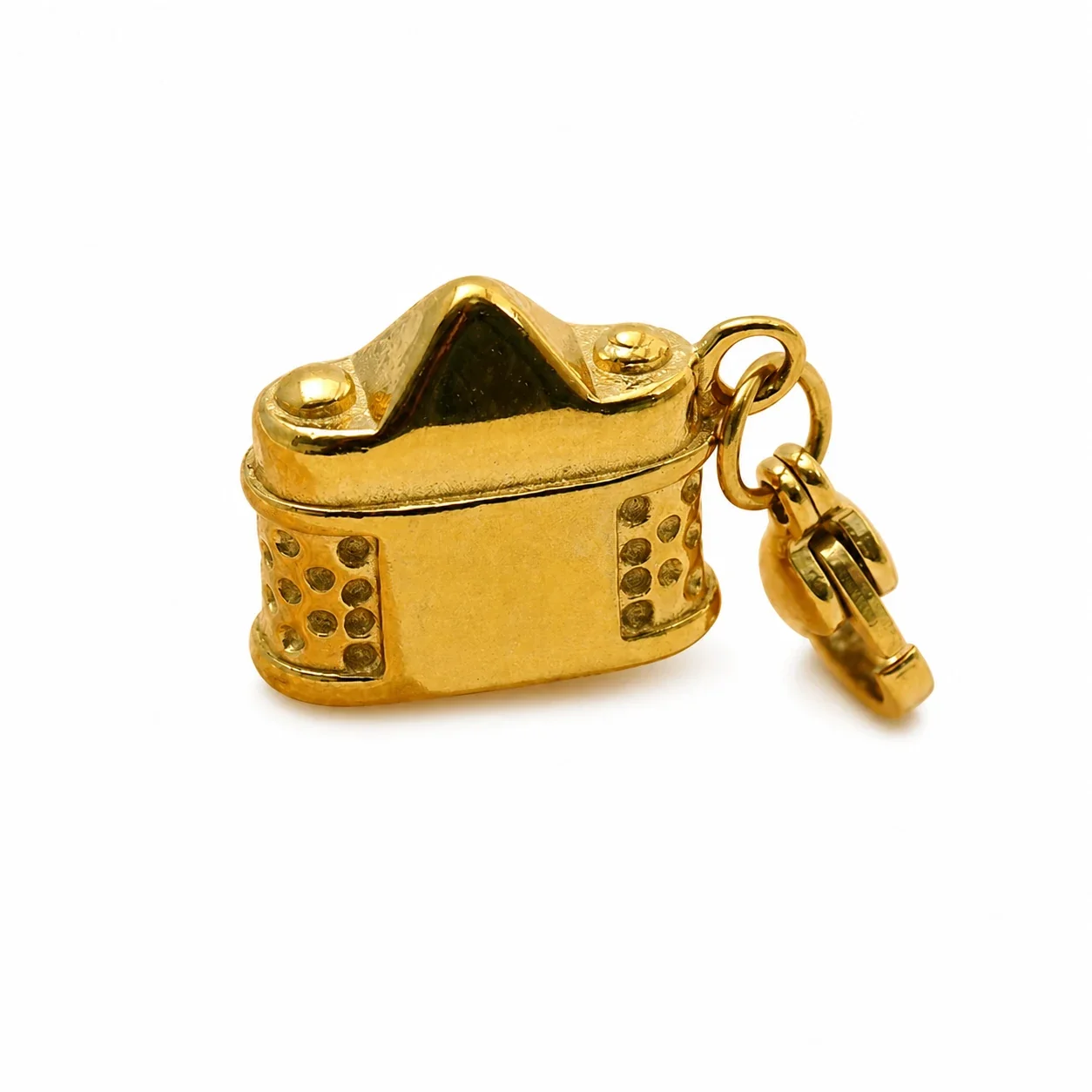 Playful 316 Stainless Steel Gold Camera Pendant