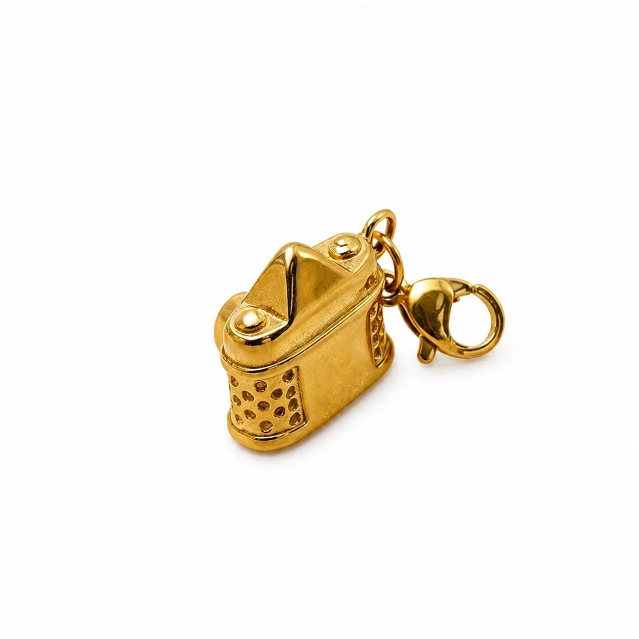 Playful 316 Stainless Steel Gold Camera Pendant