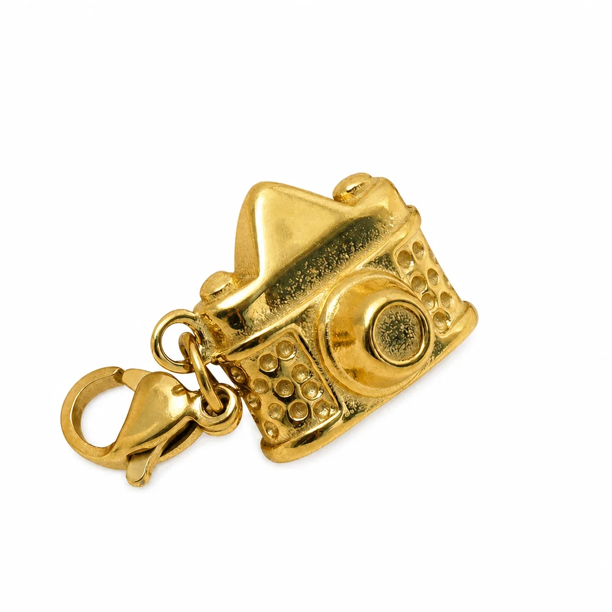 Playful 316 Stainless Steel Gold Camera Pendant