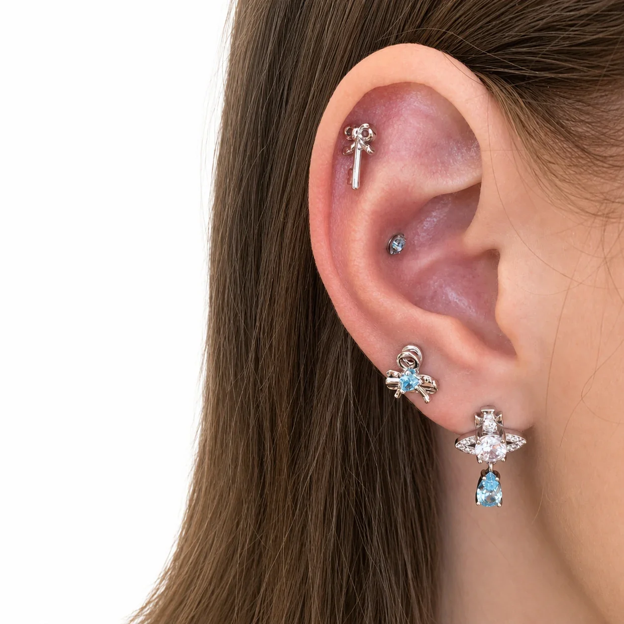 Celestial 316 Stainless Steel Saturn Ear Cuff Set