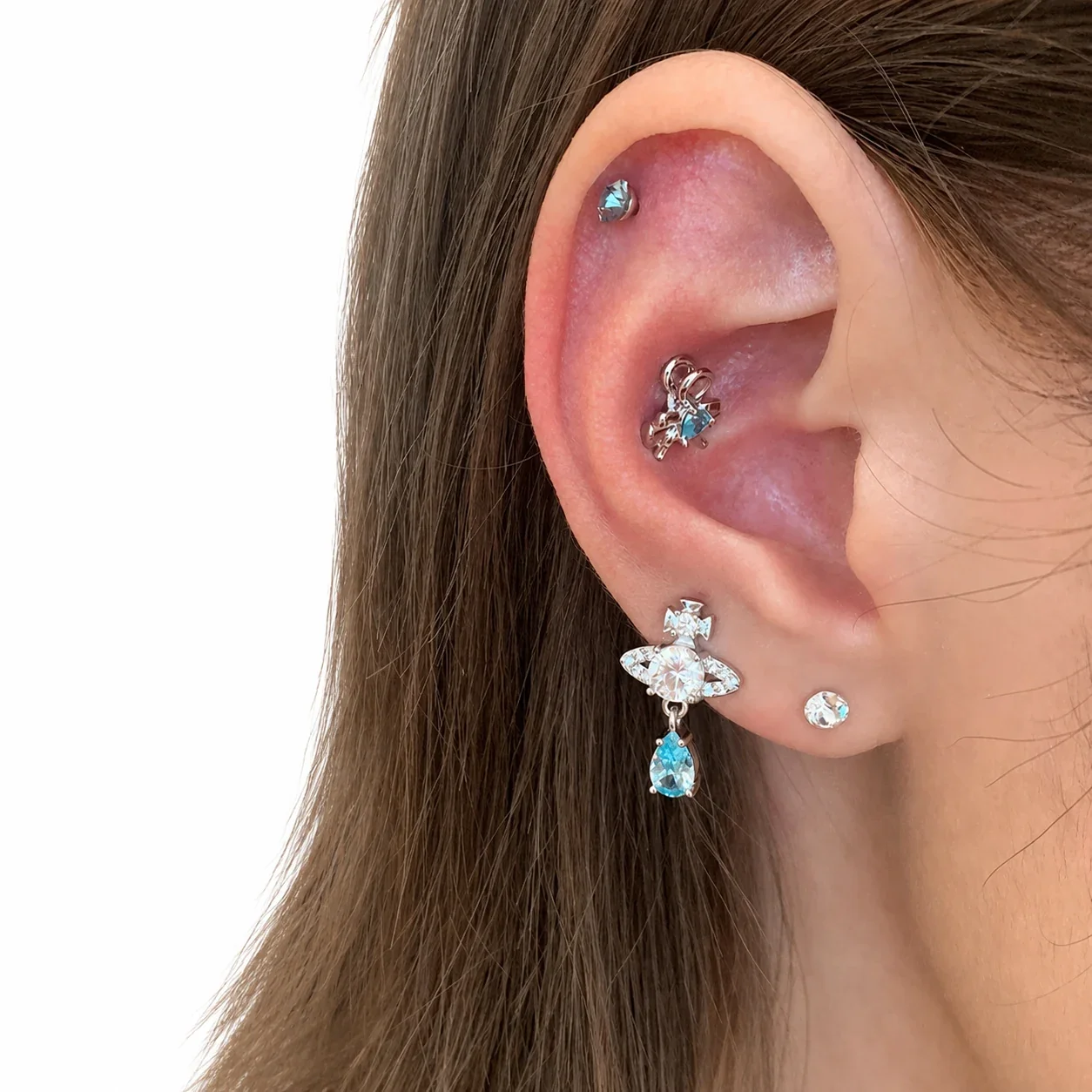 Celestial 316 Stainless Steel Saturn Ear Cuff Set