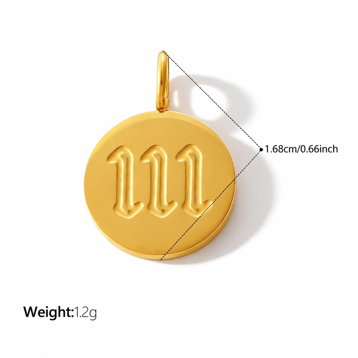 Foto do produto: Round Triple-Number Disc Pendant in Gold-Plated Steel