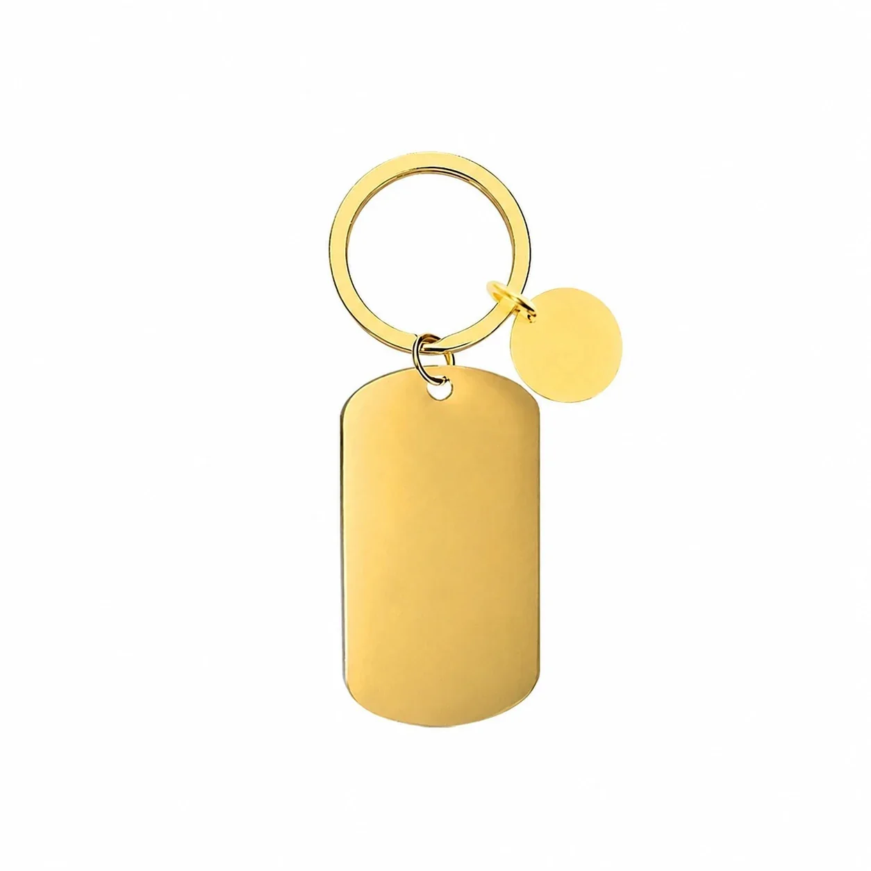 Keyring Pendants with Blank Dog Tag and Small Disc