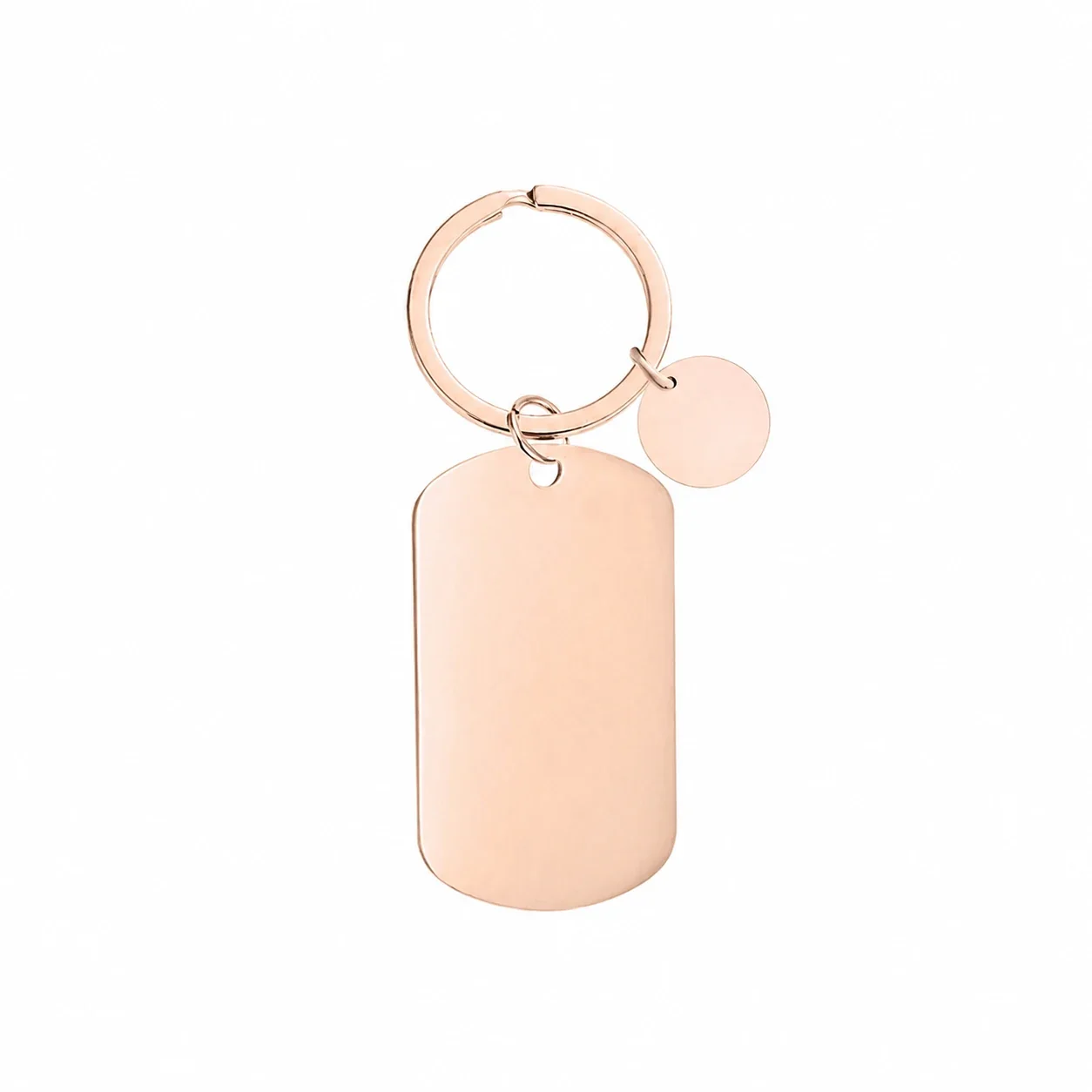 Keyring Pendants with Blank Dog Tag and Small Disc