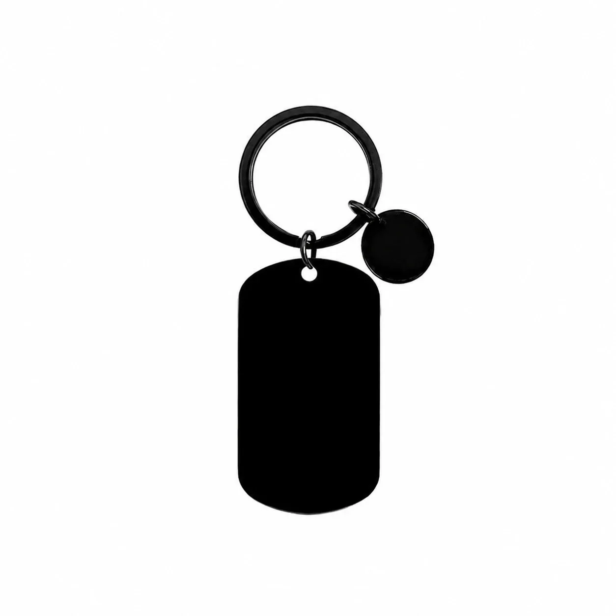 Keyring Pendants with Blank Dog Tag and Small Disc