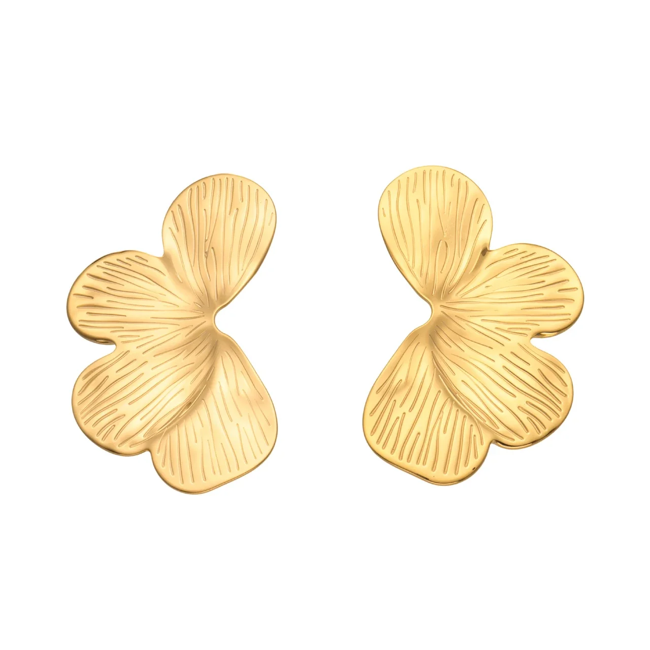 Sculptural 316 Stainless Steel Petal Stud Earrings