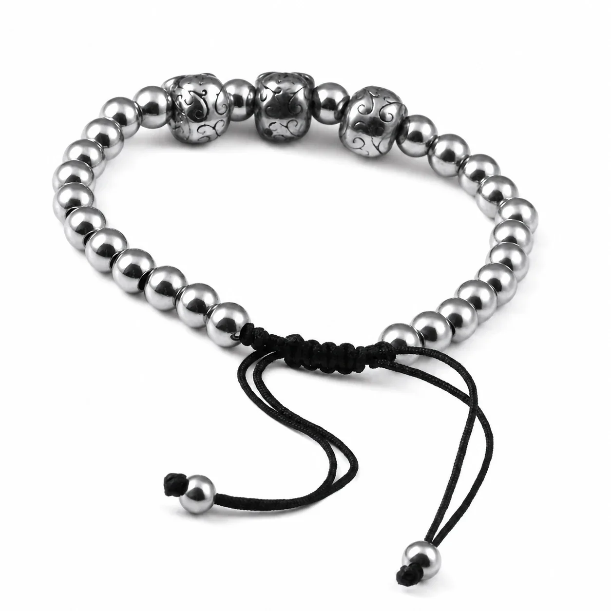 Rugged 316 Stainless Steel Skull Bead Bracelet