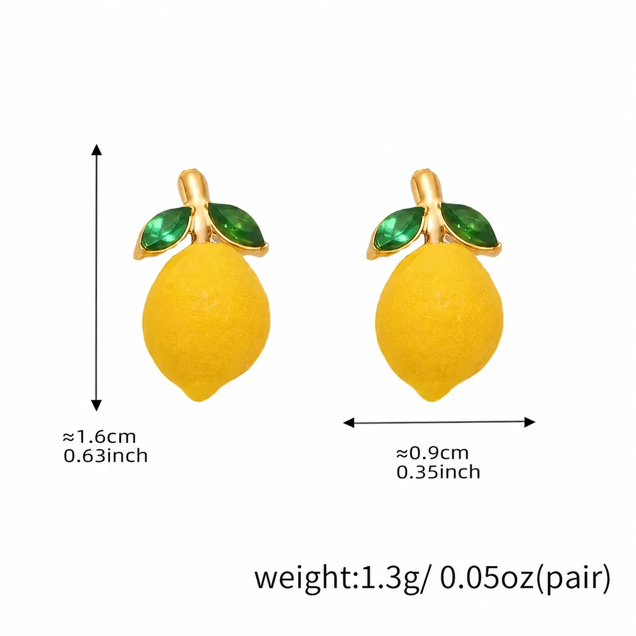 Playful Gold-Plated Lemon Daisy Crystal Drop Earrings - Lemon Green Crystal Stud