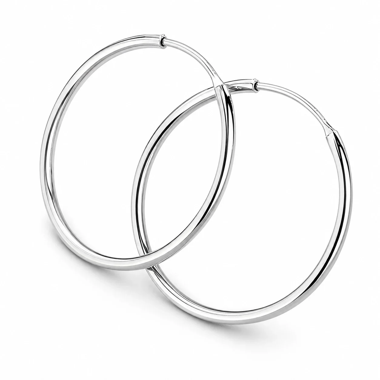 Polished 316 Stainless Steel Slim Hoop Earrings