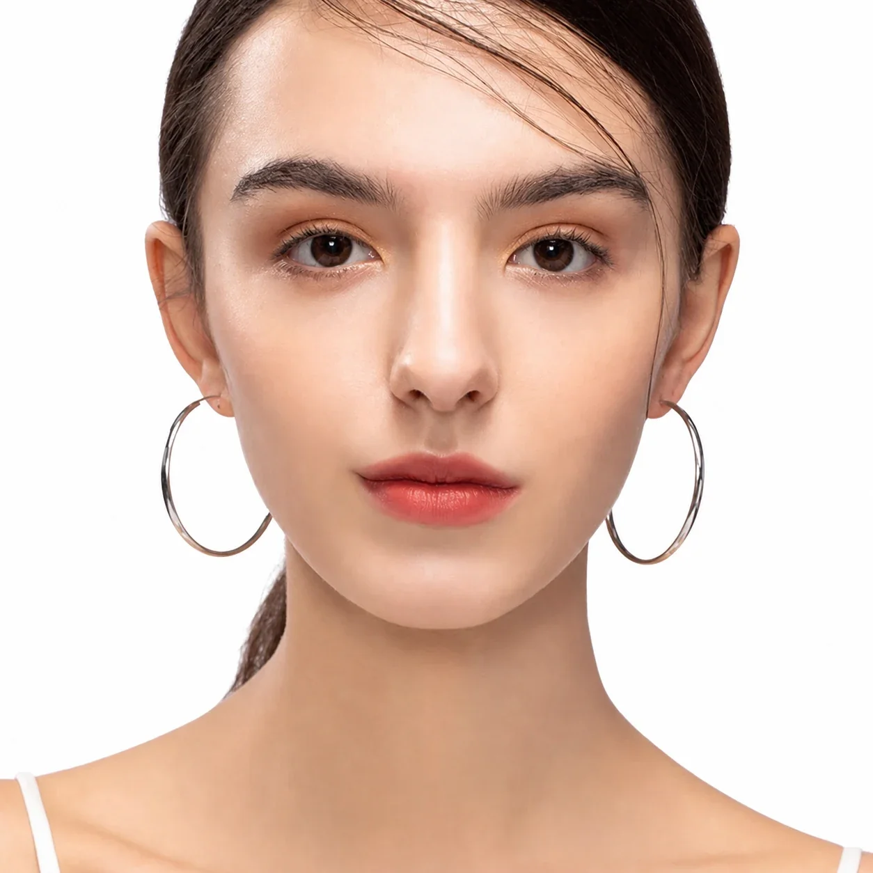 Polished 316 Stainless Steel Slim Hoop Earrings