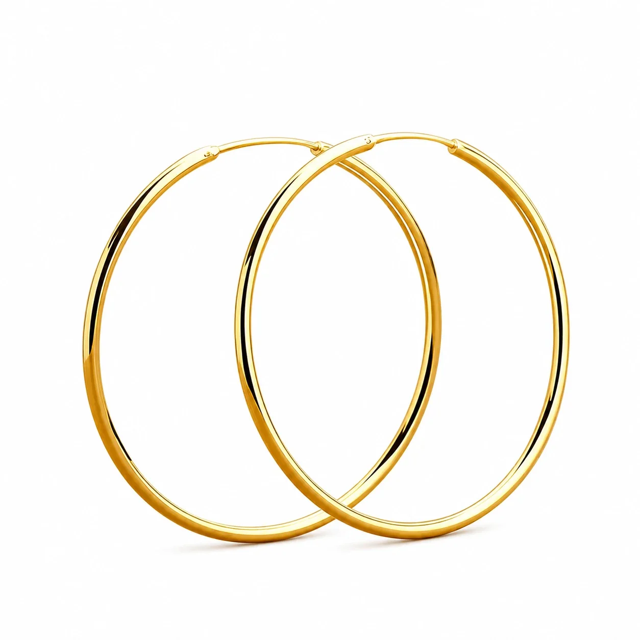 Polished 316 Stainless Steel Slim Hoop Earrings