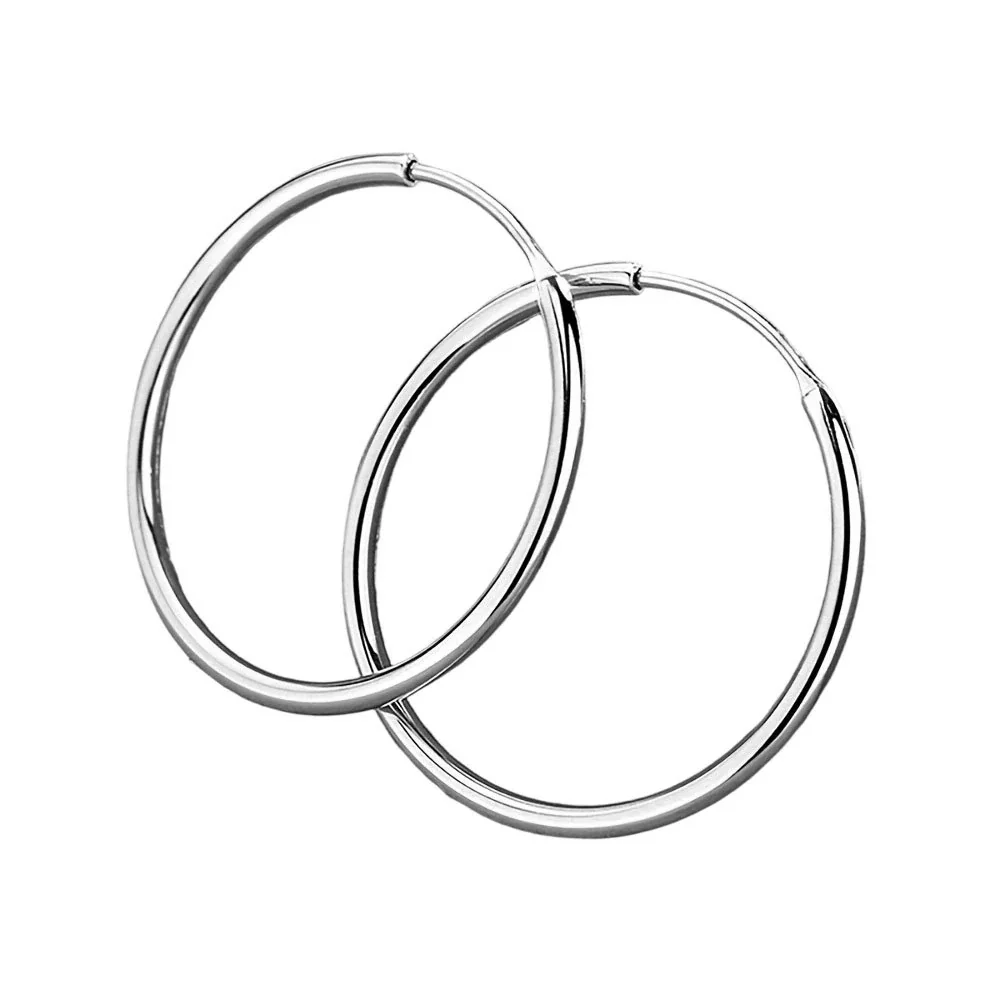 Polished 316 Stainless Steel Slim Hoop Earrings