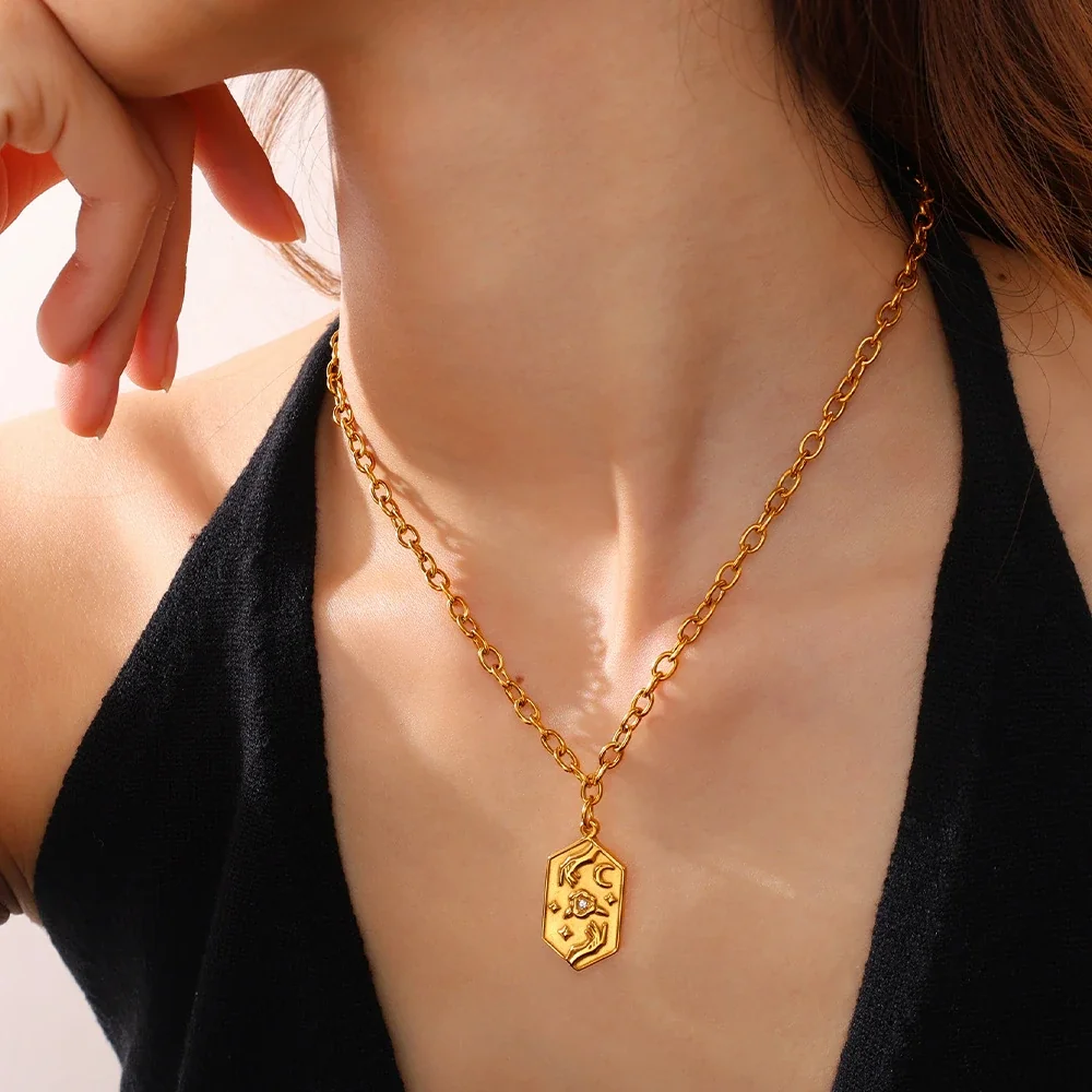 Pendant Charms with Sculpted Motifs, Gold-Plated Stainless Steel