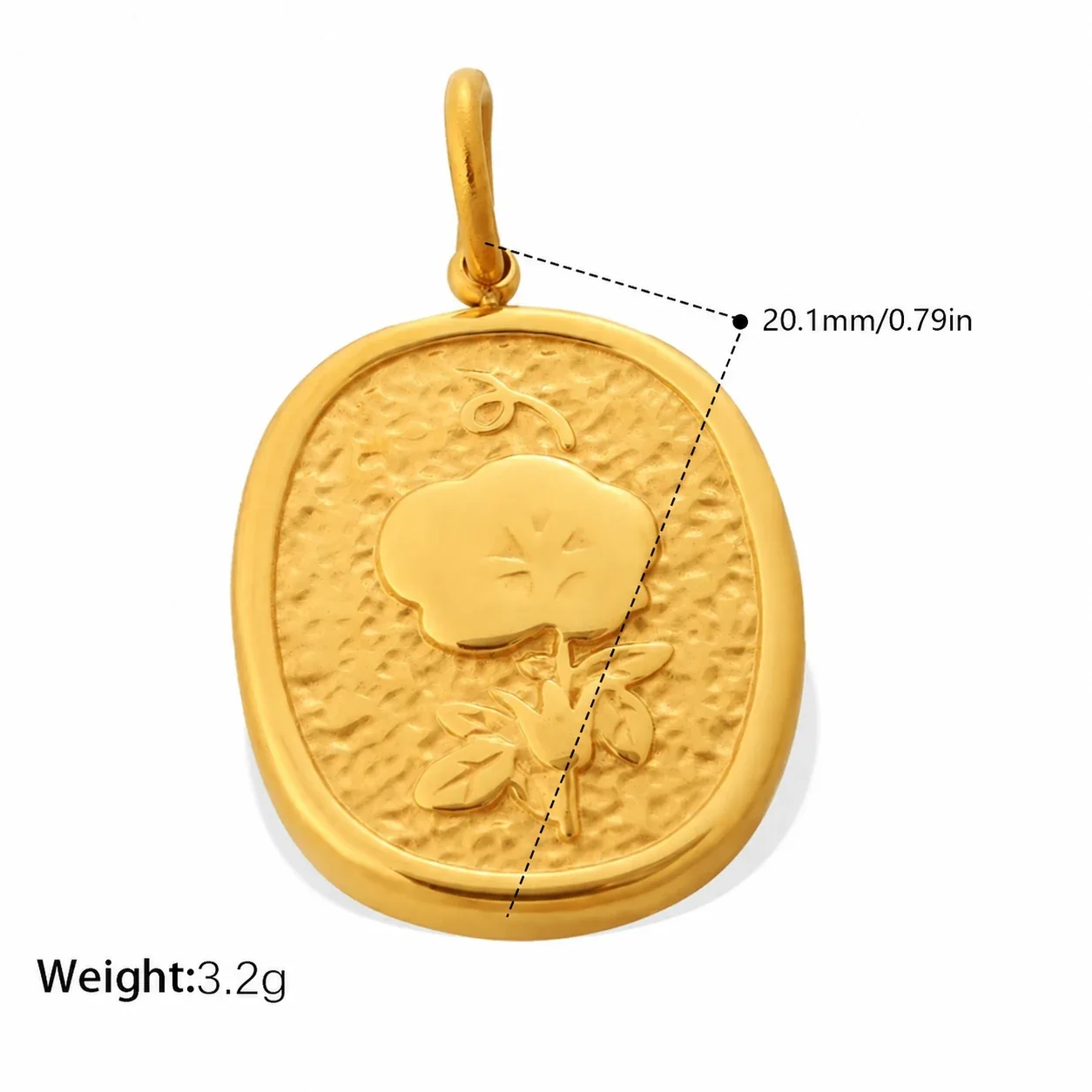 Pendant Charms with Sculpted Motifs, Gold-Plated Stainless Steel - Gold